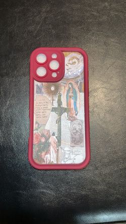 Red Religious Graphic iPhone Phone Case for 16 pro max