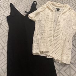 Black Dress And Cover Up Size L