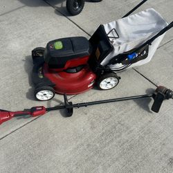 Electric Mower And Trimmer Combo