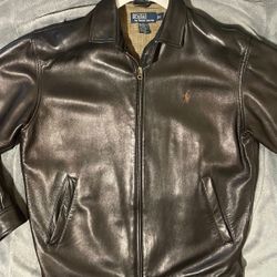 Polo Ralph Lauren Lambskin black leather jacket