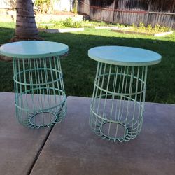 Allen Roth 21-in Mint Outdoor Round Steel Plant Stand (or end tables)
