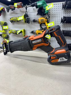 RIDGID R8643 18V OCTANE BRUSHLESS RECIPROCATING SAW WITH BATTERY USED