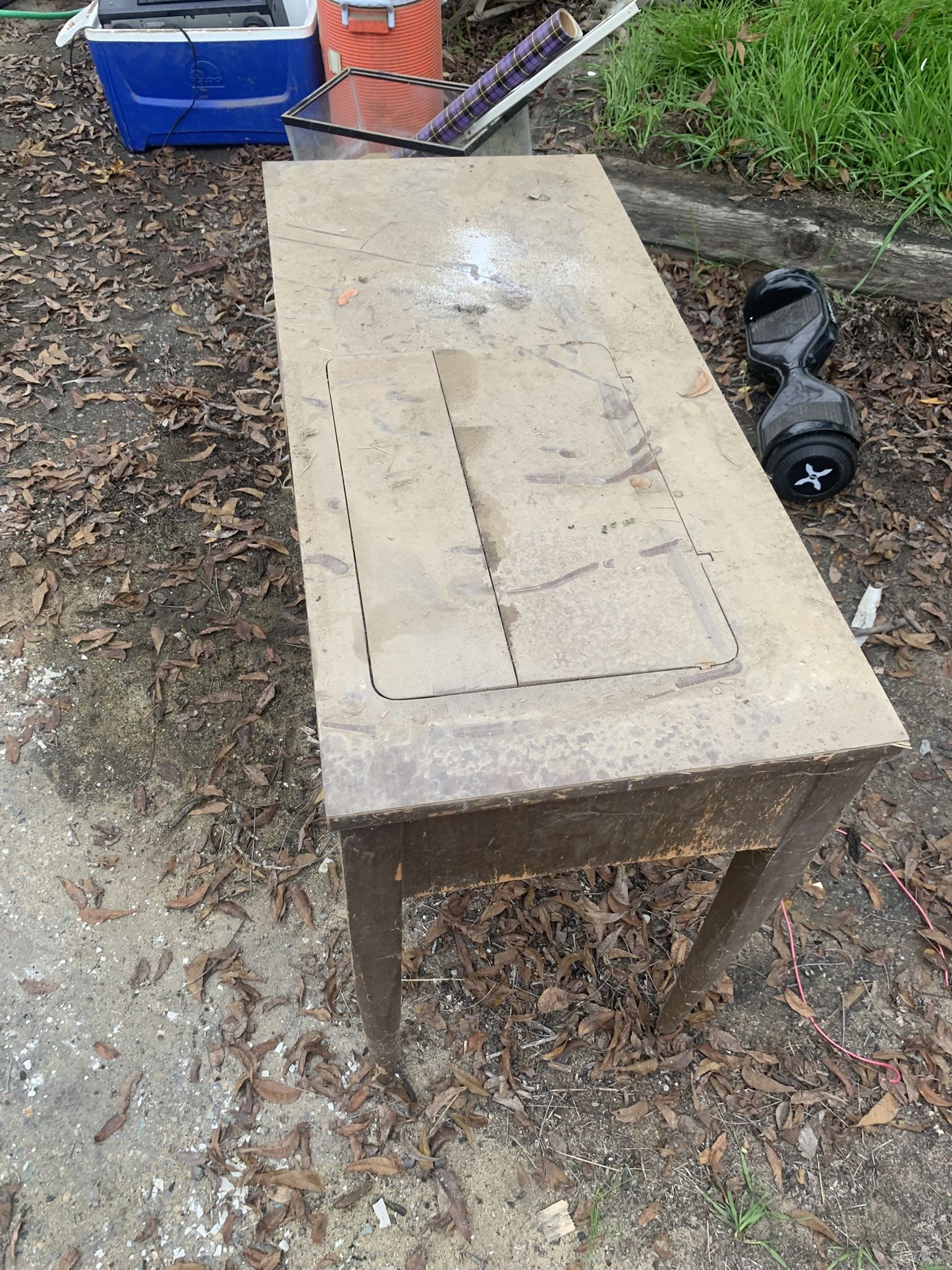 Old Sewing Machine Table $20