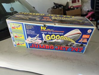 CHENG CHING TOYS 1988 VINTAGE 18" BATTERY OPERATED 747 JUMBO JET CS-747 