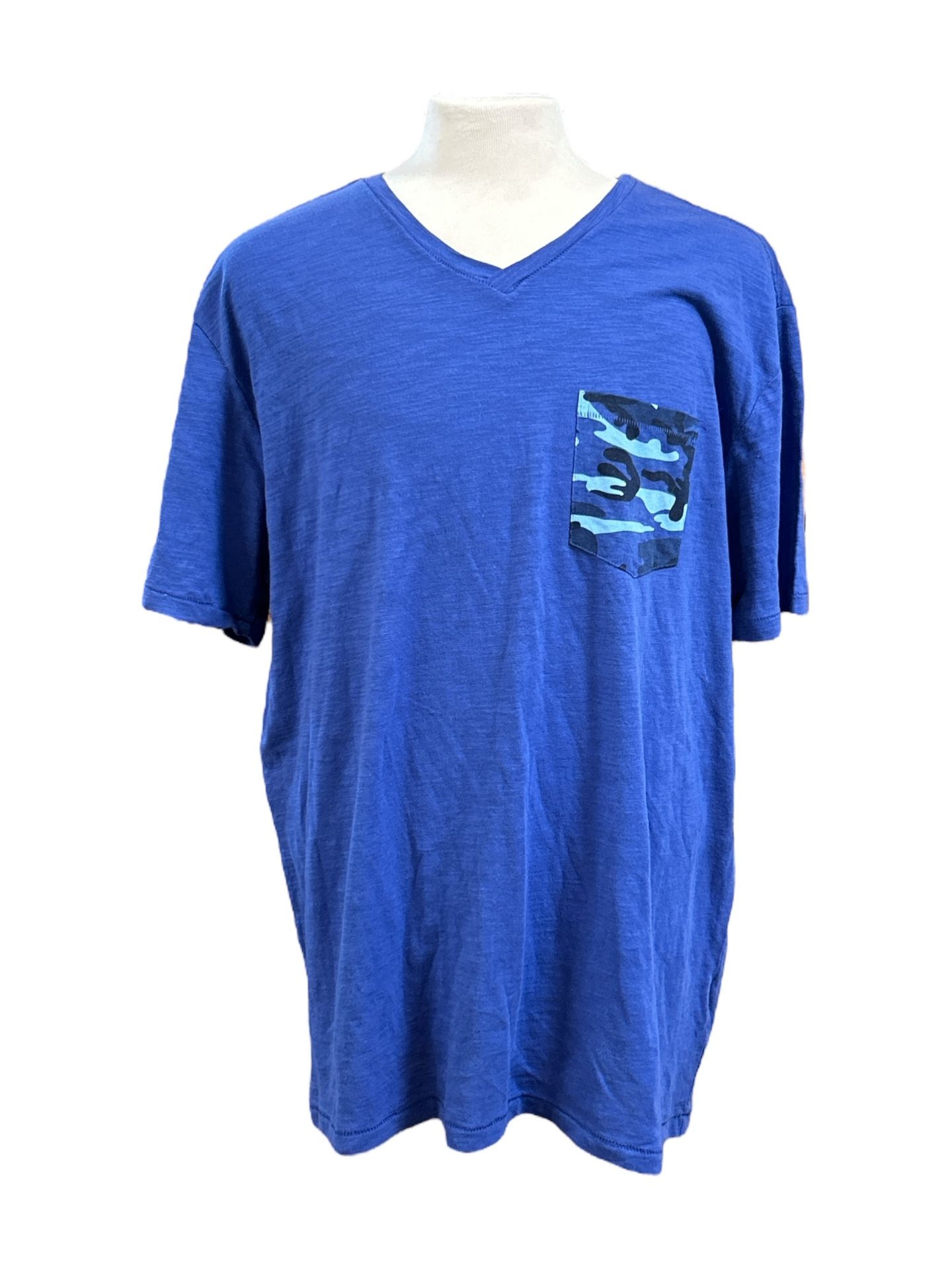 Route 66 Blue Tee Shirt Camo Pocket 2XL NWT