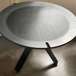 IKEA WOOD Ash Wood End Table Dark Charcoal / Black