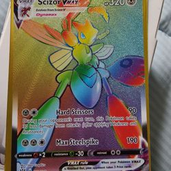Pokemon Scizor Rainbow Card