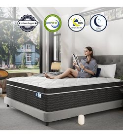 Ruoysun Luxury California King Mattress 12 in, Cal King Mattress in a Box, 7-Zones& Edge Support, Cooling Gel Memory Foam& Pocketed Spring, Pressure B