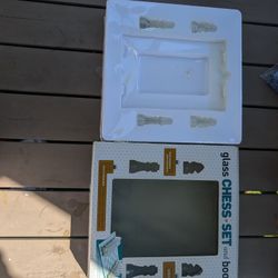 Glass Chess Set And Book 