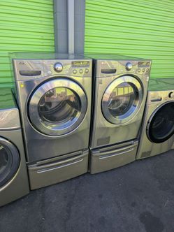 Washer and dryer set stainless steel