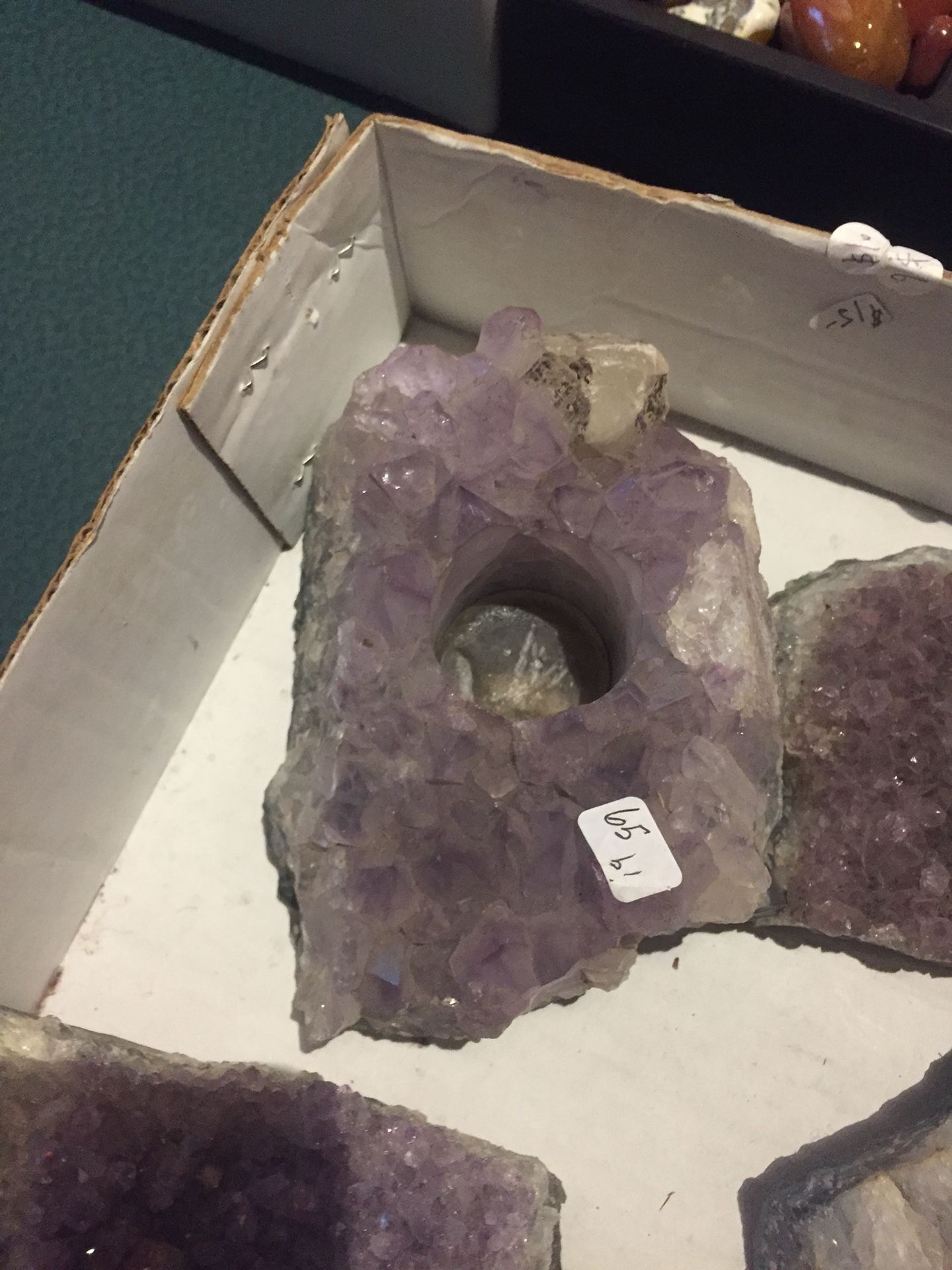 Amethyst candle holders