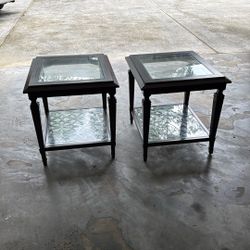 End Tables (Wood and Glass)