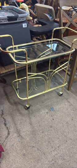 Gold Bar Cart And Table