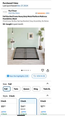 New In Box - Low Profile Full Bed Frame
