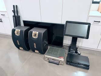 Complete Professional BMB / Acesonic Karaoke System + Speakers, Touchscreen & TV