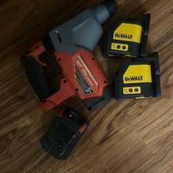 Hammer drill and two lasers