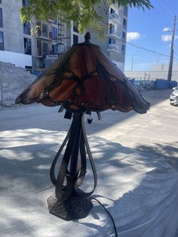 Victorian Lamp Bronze Metal 