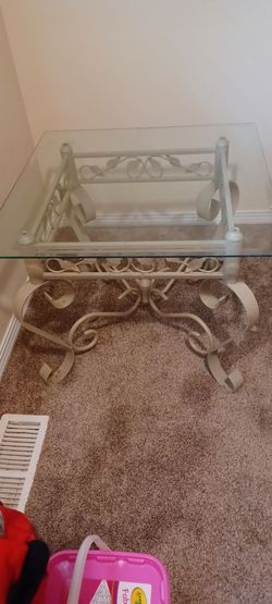 Glass top square coffee or side table