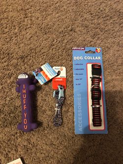 Dog collar and chew toy