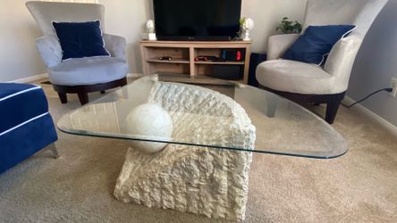 Plaster glass stone coffee table