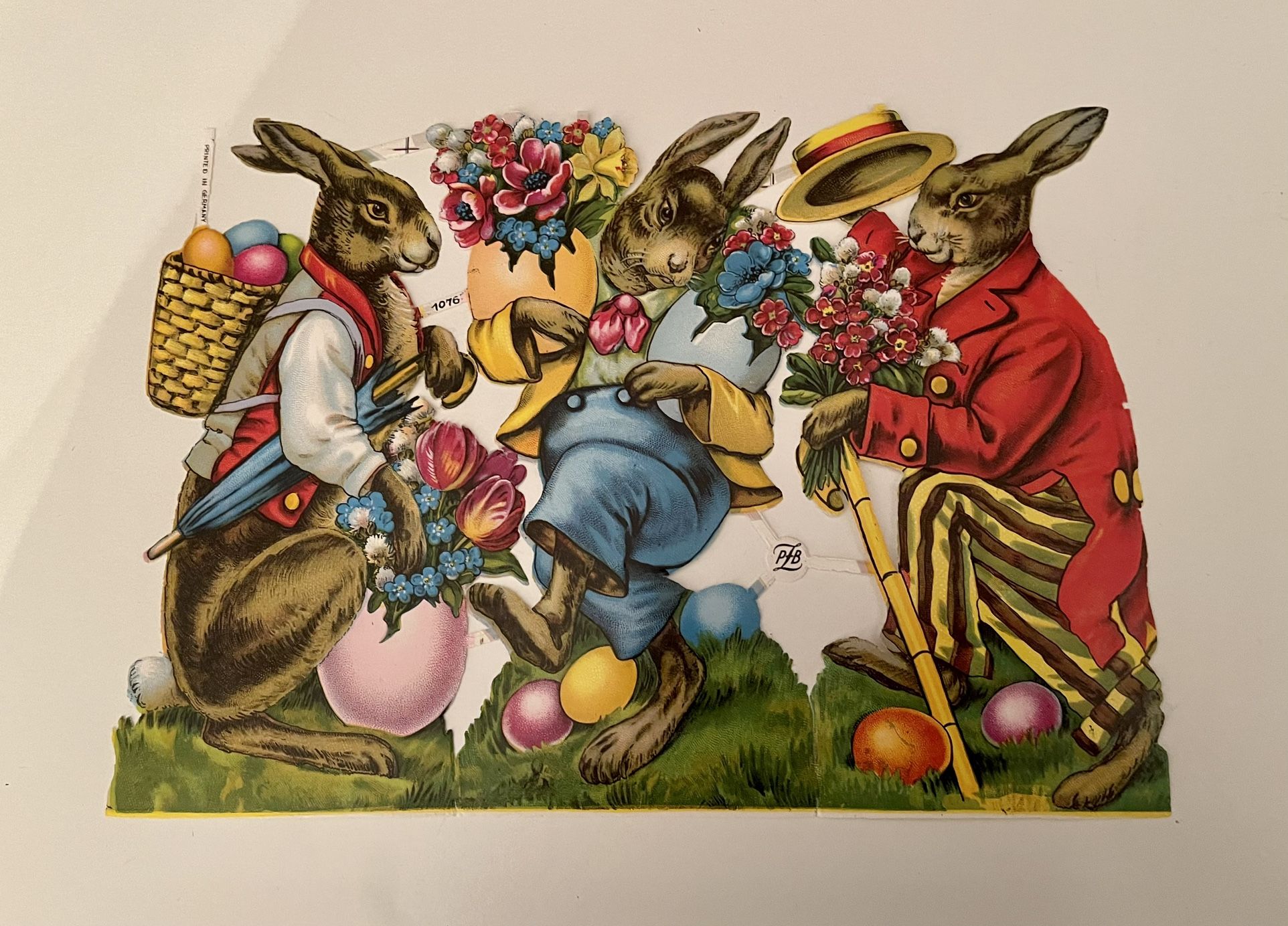 Vintage Easter Rabbit Paper Die cut 