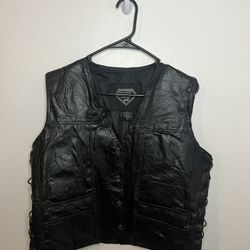 Vintage Diamond Plate Leather Vest