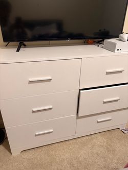 White 6-Drawer Double Dresser