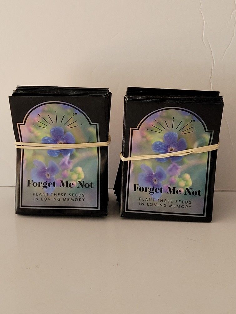 50Pc Premium Pre-Filled Forget-Me-Not Seeds Packets Plant These In Loving Memory. This 50-piece pack of premium pre-filled Forget-Me-Not seeds is a wo