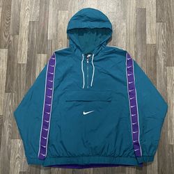 Vintage Nike Teal/Purple Windbreaker Jacket With Back Design