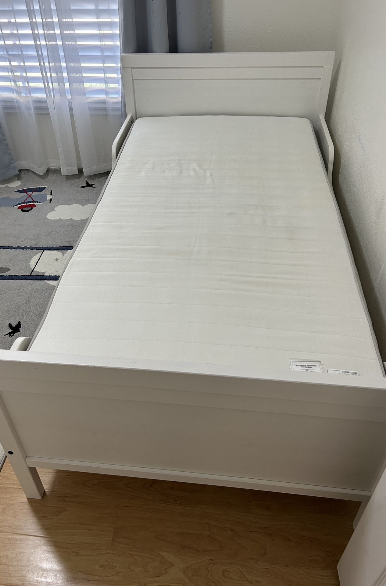 White Twin Size Bed and Mattress