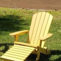 Adirondack Chairs,  LAST 6 in LIQUIDATION  JUST YELLOW AVAILABLE Folding*Cupholder*Ottoman