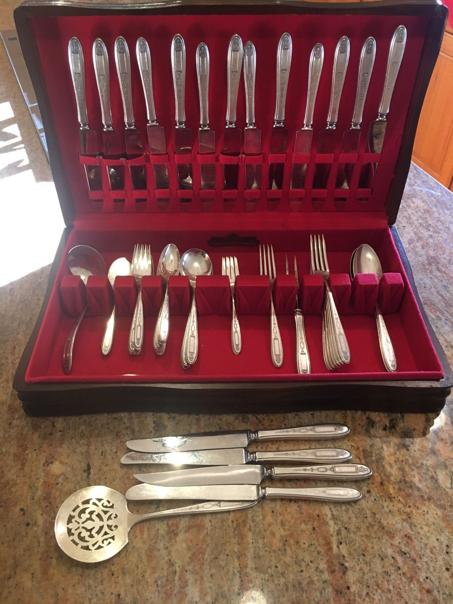 Large set silver plated silverware