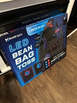 Cornhole Board Set with Lights – Bean Bag Toss with 6 Bags, by MinnARK