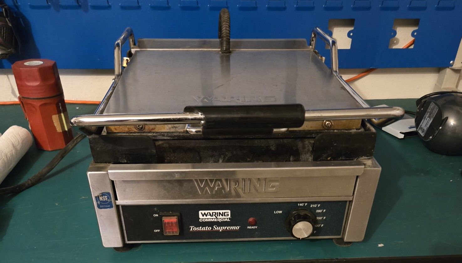 Waring WFG275, 1,800 Watt Panini Sandwich Grill, Single, Flat Top & Bottom