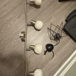 4 Light Brushed Nickel Track Light Fixture With Adjustable Head