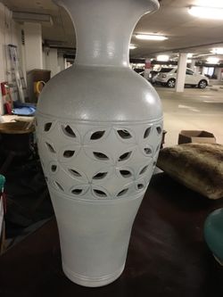 Pearl White Italian Babmoo Vase x2