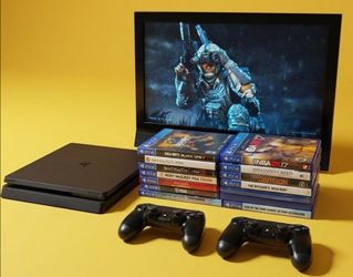 PlayStation 4 PS4 ,12 games and 2 controllers, 2 charging cords and charging cradle , power cable for console and HDMI cable
