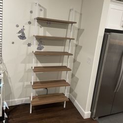 New XL 6 Shelf Ladder Bookshelf Oak And Matte White Wall Mount Setup Pickup Or Delivery 🚚  Available  