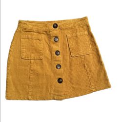 Corduroy Skirt Mustard Ladies Size Small Mini Skirt