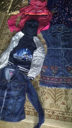 Girls Jeans size 10 .Shirts & dresses tags marked 10/12 .shirts$1. dresses $3. Jackets $5 jeans $5 sweats$3