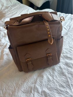 Real leather backpack