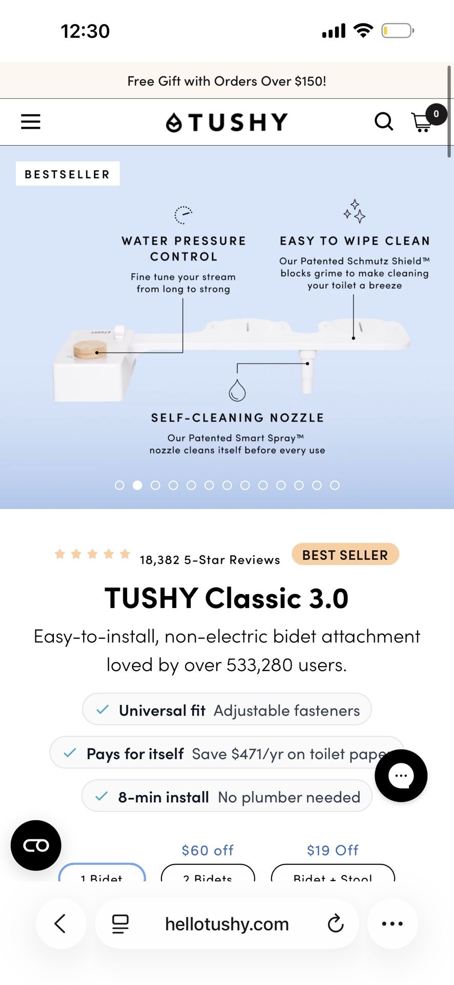 Non-electric Bidet (2.0 Version Not 3.0)