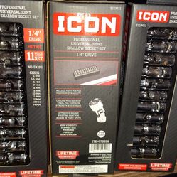 ICON PROFESSIONAL UNIVERSAL SHALLOW SOCKET SET (1/4")
