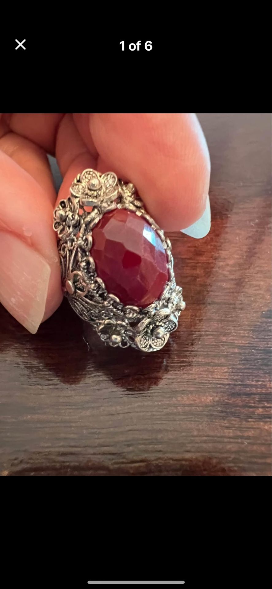 sterling silver genuine ruby ring size 6 turkey 