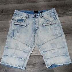 Waimea Blue Skinny Jean Shorts