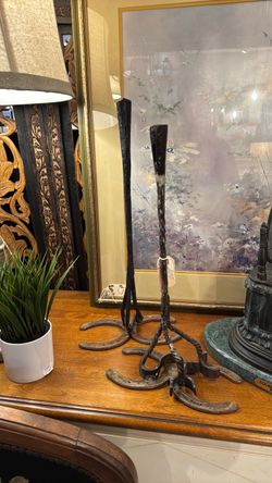 Horseshoe/Branding Iron Candlestick Holders Set of Two