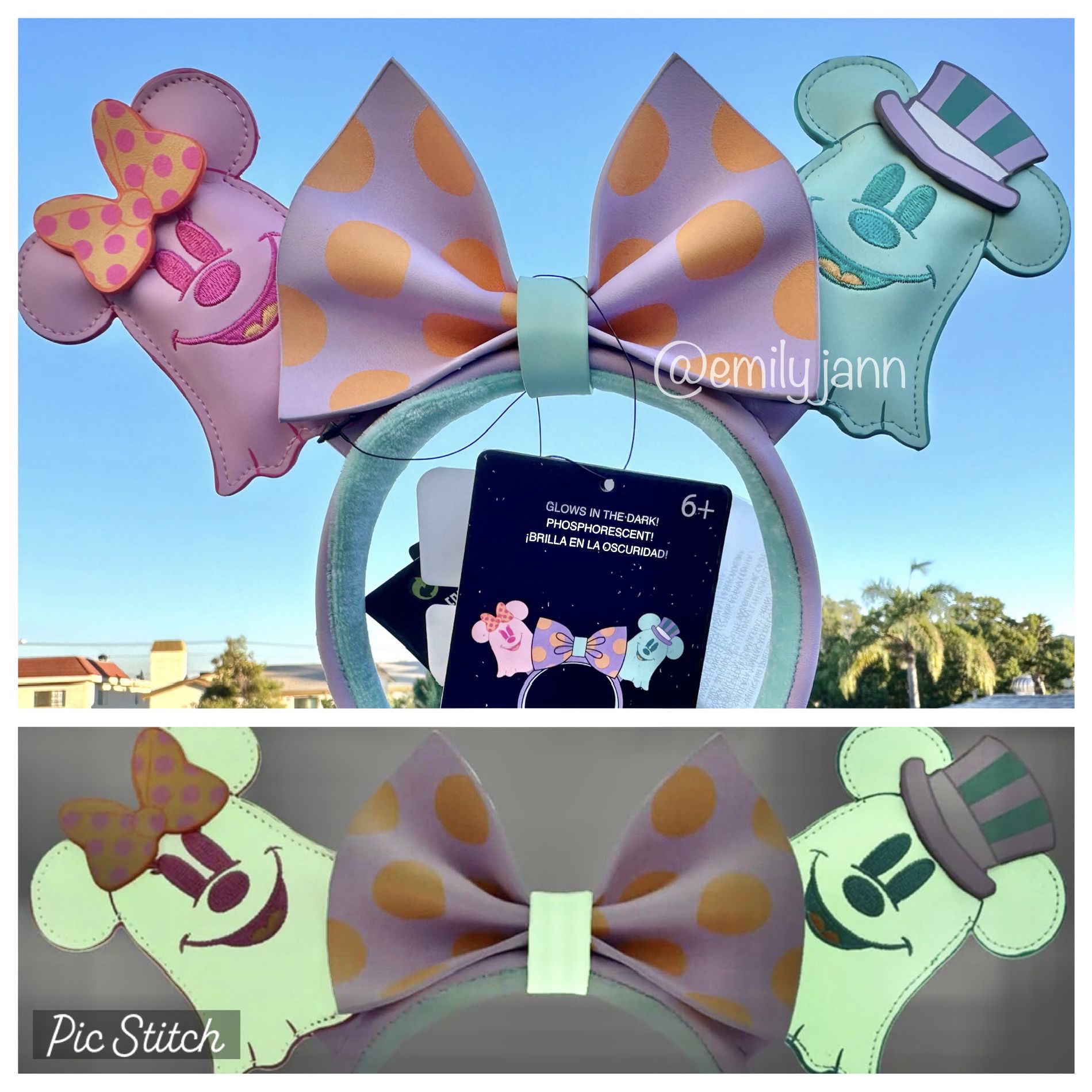 Pastel Ghost Minnie and Mickey Mouse Ear Headband 