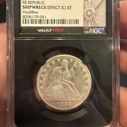 1858 O 50c SS Republic Shipwreck XF