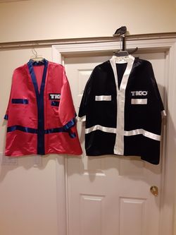 2 silk TKO boxing JACKETS 1 SAM SIMONS PERSONAL WORK OUT LAMON BREWSTER WORLD CHAMPION