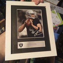 Derek Carr Signed Framed Picture